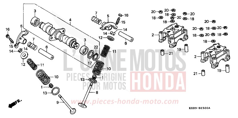 CAMSHAFT/VALVE for CA125 REBEL VORTEX PURPLE METALLIC (RP140) from 1996